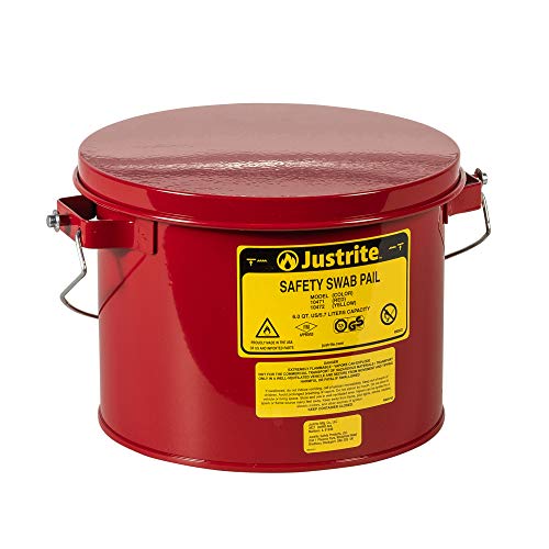 Justrite 10471 Steel Swab Pail, 6L Capacity