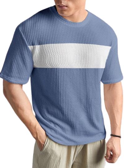 The Modern SoulStripe Self Design Oversized Tshirt for Men | Oversize T-Shirts for Men | Men Drop Shoulder Tshirts | Bagy Fit Mens Tshirt