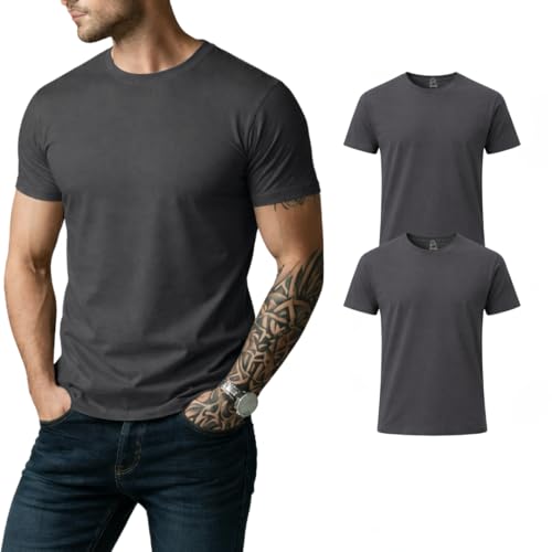 Image of Men's 100% Cotton Crew Neck T-Shirt | Regular Fit | Soft & Breathable | Casual Everyday Wear