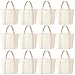 Aliceset 12 Pack Mini Canvas Tote Bags Reusable Mini Gift Bags Tote Bag for DIY (11 x 7 x 8 inch,Beige)