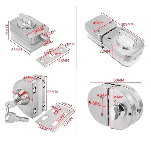 Serrure de porte en verre facile à installer solution sans perçage pour vitrine - 7