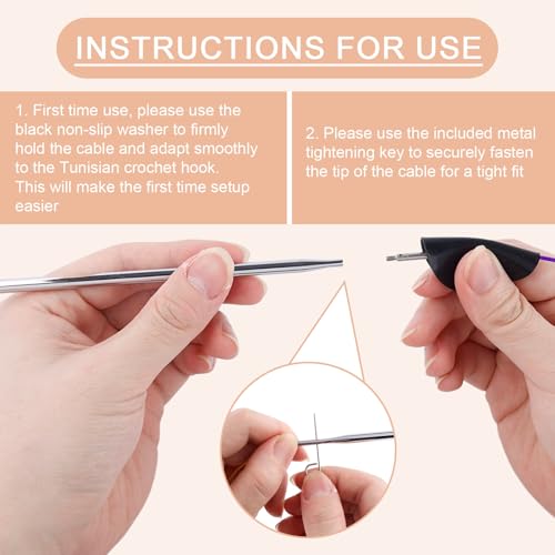 Crochet Tunisien avec Cable de qualité supérieure en aluminium et étui compact