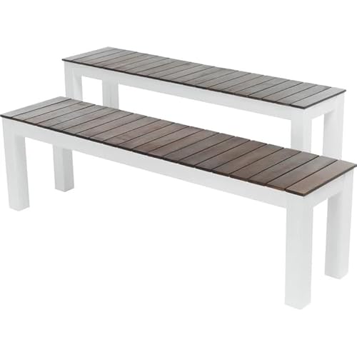ROCKRAIN Acacia Wood Dining Bench Set: 2-Piece Bench Set for