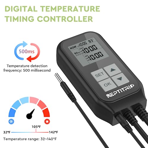 Reptitrip SOP24 Reptile Thermostat, Reptile Light Timer For Temperature And Lighting Control, Day-Night Timer Thermostat With Reptile Thermometer For Uvb Light, Heat Lamp thumb #5