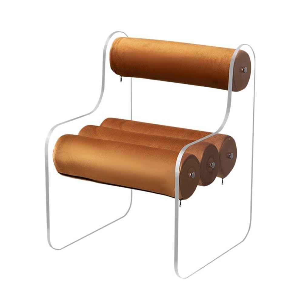 Silla de tocador de acrílico con asiento tapizado para hogar y estudio