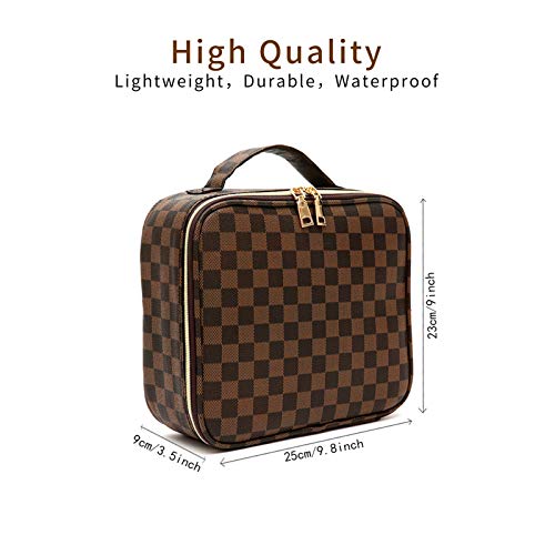 Makeup Bag Train Case Portable Travel Makeup Case Storage PU Leather Cosmetic Organizer for Girl Cosmetic Make Up Tools Toiletry Jewelry Digital Accessories