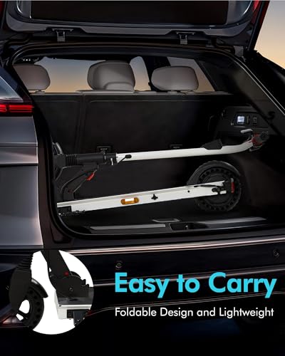 QNQ - Patinete eléctrico, motor de 500W, patinete eléctrico plegable de 8'' para niños, velocidad máxima de 25 km/h, autonomía de 12-15 km, pantalla LED, para niños, adolescentes, adultos - imagen 7