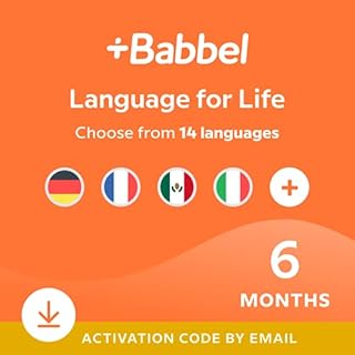 Babbel Language Learning Software - Learn to Speak Spanish, French, English, & More - 14 Languages to Choose from - Compatible with iOS, Android, Mac & PC (6 Month Subscription)