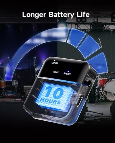 Moukey Wireless in Ear Monitor System, Stereo IEM System 2.4G Wireless with Transmitter Beltpack Receiver, Automatic Pairing in Ear Monitoring for Band Rehearsal, Live Performance, Studio (EP-1)