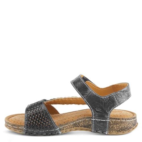Image of Spring Step L'Artiste womens Popular | Hand-painted leather upper with hook and loop straps, padded microfiber insole, polyurethane outsole, and 1.25 in heel