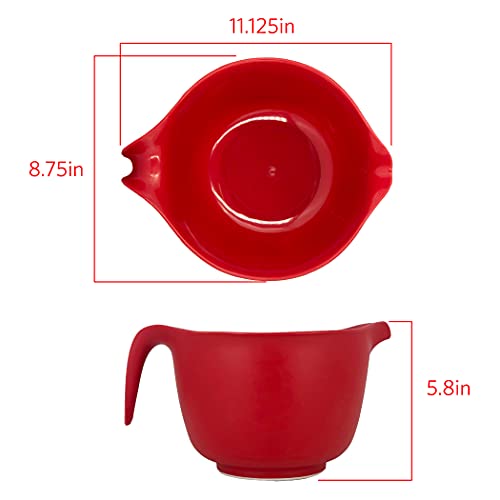 Glad Tigela de mistura com alça – 3 litros | Plástico resistente com bico para despejar e base antid