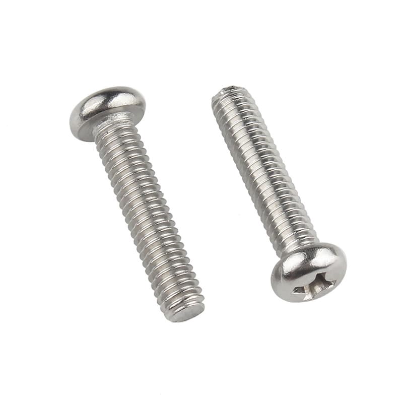 M3.5 x 8mm 20 Pcs Croce Testa tonda Bulloni Acciaio inossidabile 304 Testa di Pan Viti Bulloni macchina Elementi di fissaggio