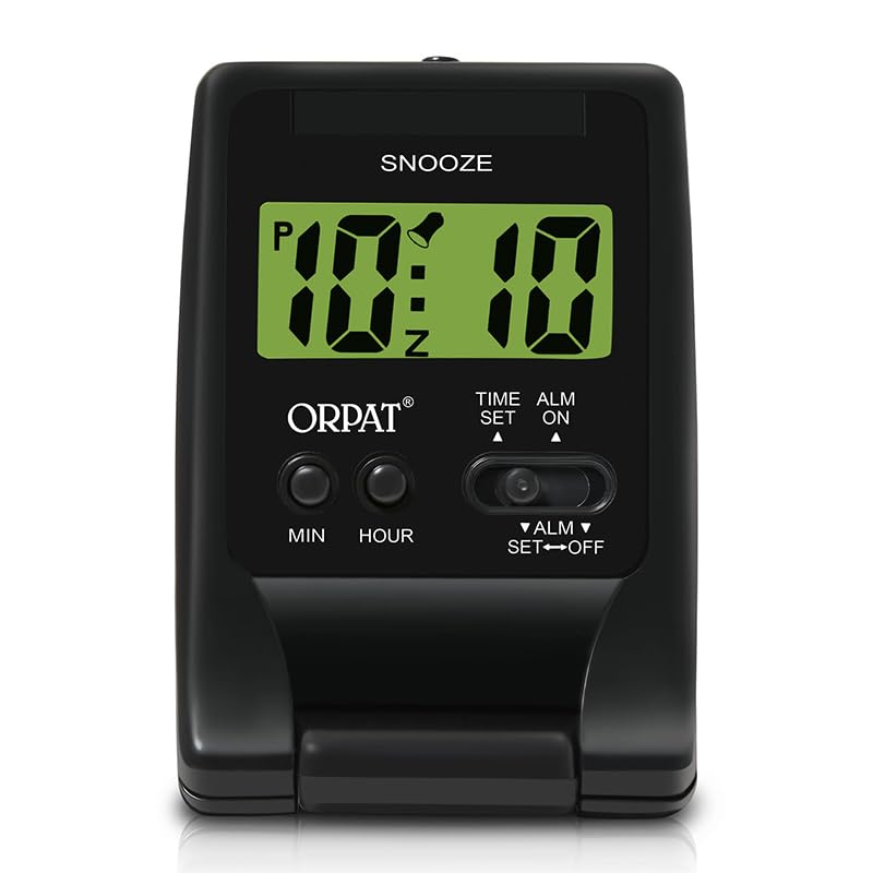 Orpat Plastic Ajanta Digital Alarm Clock with Snooze and Light Function (10X7.1X2 Cm) (Black)-image-33