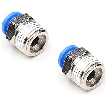 6mm 1/2 Thread Brass Pneumatic Connector Push to Connect Air Fittings Air Tube Line Quick Connect Air Tube Fittings(2-Pcs)