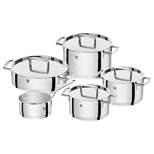Zwilling - Batería de cocina, acero inoxidable, gris brillante