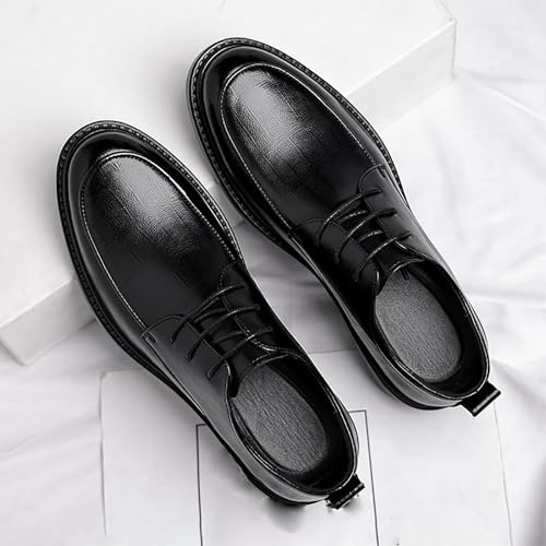 Mens Vintage Leather Oxfords Lace Up Formal Dress Casual Work Shoes， Comfort Brethable Lace-up Handmade Wingtip Shoes for Business2