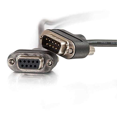 C2G 52156 Serial RS232 DB9 Cable with Low Profile Connectors M/F, in-Wall CMG-Rated, Black (3 Feet, 0.91 Meters)