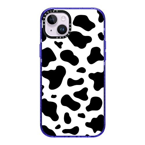 Coque Impact iPhone 14 Plus CASETiFY imprimé vache violet protection de smartphone