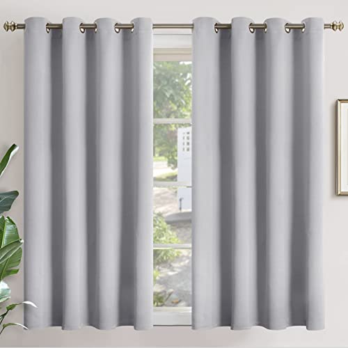 Image of YoungsTex Blackout Curtains for Bedroom - Thermal Insulated with Grommet Top Room Darkening Noise Reducing Curtains for Living Room, 2 Panels, 52 x 54 Inch, Light Grey