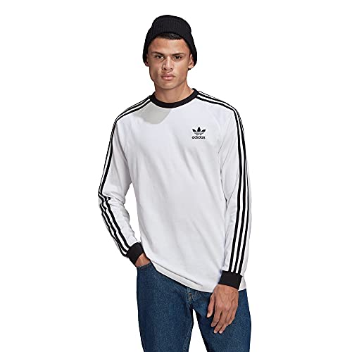 Price comparison product image adidas Men's 3-stripes Ls T Shirt,  White