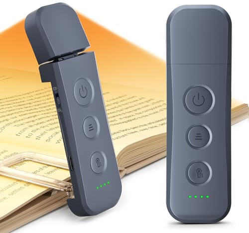 Glocusent 12 LED Book Light Reading Lights for Books in Bed with 5 Colors & 5 Brightness Portable Clip on Reading Light USB-C Rechargeable for 200H with Travel Lock Perfect Gifts for Book Lovers