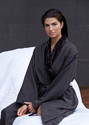 Mansfield Unisex Spa Microfiber Shimmer Lined Shawl Collar Robe2