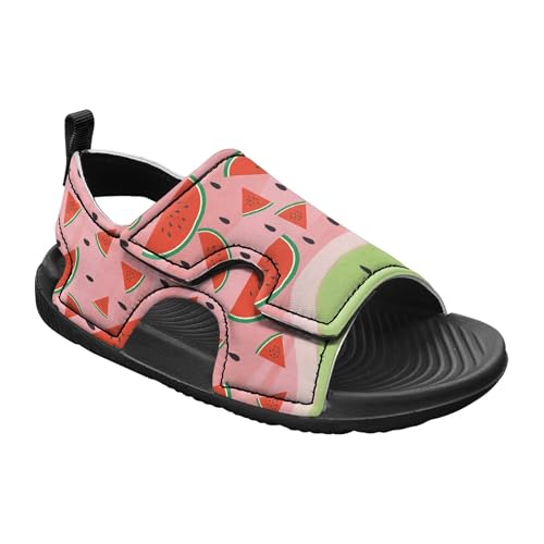 Rerteryuro Watermelon Toddler Girl Sandals Comfortable Kids Sandals Boys Size 11 Non-Slip Kids Summer Slide for Beach Pool Adjustable Summer Shoes for Little Kid Big Kid