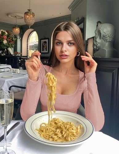 Ekouaer Womens 3 Pack Long Sleeve Shirts Scoop Neck Tops Stretch Fitted Undershirt Lightweight Basic Thermal Tee XS-XXL3