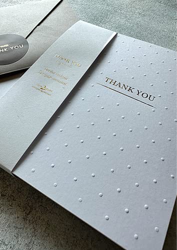 Run2Print Elegant White Thank You Cards With Envelopes & Gold Foil Sticker Bulk Pack Of 100 - Suitable For Wedding, Baby Shower, Business, Graduation, Bridal Shower, Funeral All Occasion Cards #TOP5