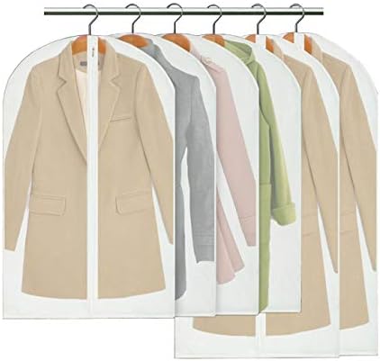 MOT Global PEVA Translucent Clothes Covers Bags Garment Dustproof Storage Protector 6Pack(4M+2L)