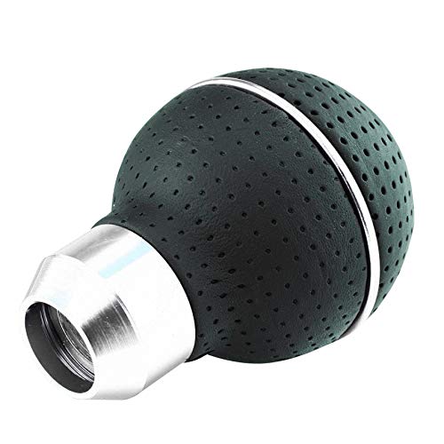 Abfer Manual Shifter Knob Car Leather Gear Head Stick Shift Knob 5 Speed Fit Most Vehicle Truck, Silver #TOP7