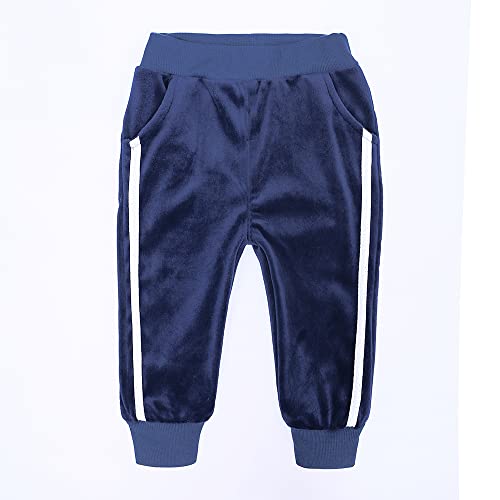 MYGBCPJS Boys Girls 2 Pcs Velour Tracksuit Sweatsuit Toddler Kids Long Sleeve Pullover Hoodie + Elastic Waist Sweatpants Set4