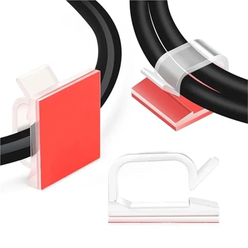 Adhesive Cable Clips 50Ppcs Adhesive Cable Wire Clips Clear Outdoor Management Organizer Cord Holder For Under Desk Car Wall TV for Under Desk miniatura 3