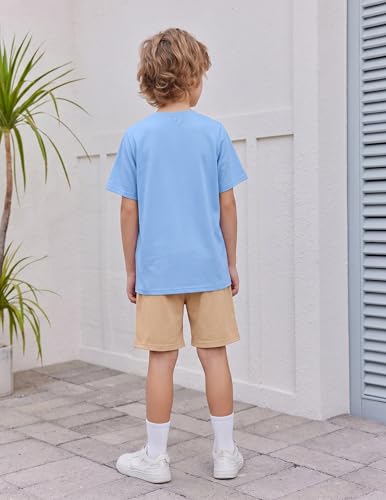 Image of Arshiner Boy's Textured Button Up Shirt and Shorts Set 2 Piece Summer Beach Outfit for 5~12 Years Kids