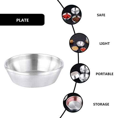 2 peças de pratos de molho de aço inoxidável da Hemoton, pratos redondos para temperos de sushi, pir