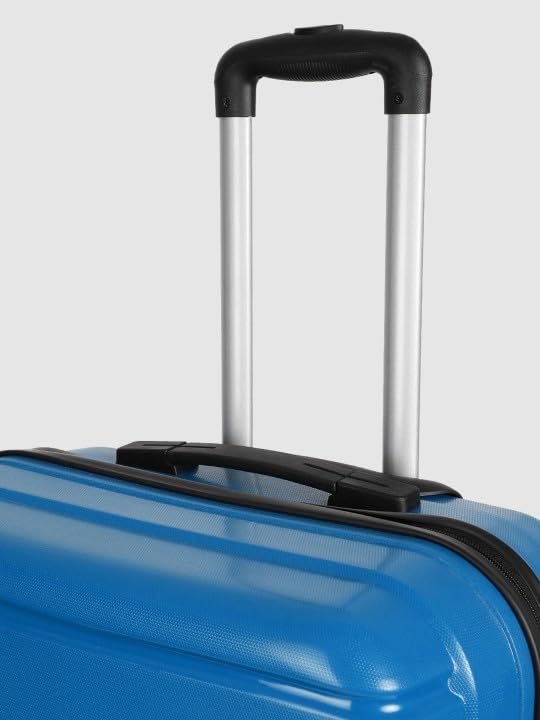 Image of Teakwood 8 Wheels Trolley Set of 2, Hard Cabin with Zipper Closure, Adjustable Push Button & Cross Side Strap, TSA Lock System 360 Degree (Small-Medium, Royal Blue)