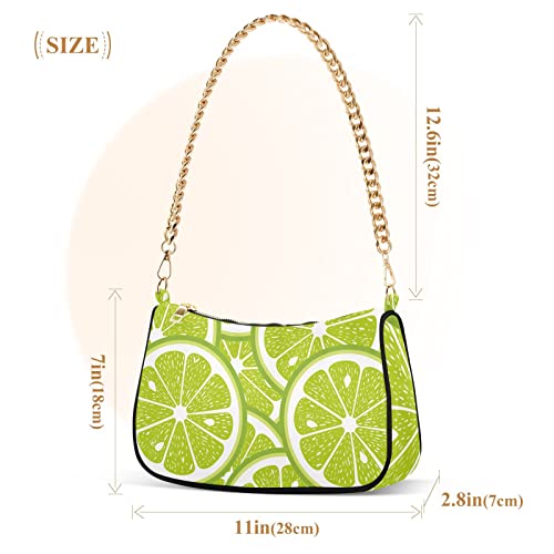 OTVEE Green Lime Fruits Shoulder Bags for Women Small Handbags Mini Clutch Purse3
