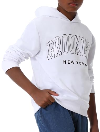 EXARUS 3 Pack Boys Hoodie Letter Print Sweatshirt Kids Hooded Pullover Graphic Long Sleeve Teen Casual School 6-14Y4