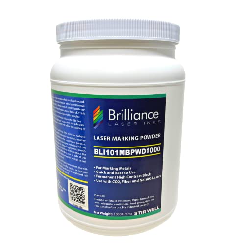 Laser Marking Powder-"Brilliance Laser Inks" -BLI101MBPWD1000 Grams- Black Laser Ink Powder for Metals Marking with CO2/Fiber/YAG (1000 Grams)