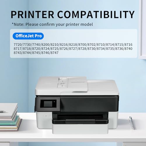 952XL Pack (4-Pack,BK,CMY) Replacement for HP 952XL Ink Cartridges Combo Pack HP Ink 952XL Black and 952 Color Combo Pack for hp printers OfficeJet 8702 Pro 8710, 7740, 8720, 8725, 8210, 8740,8715