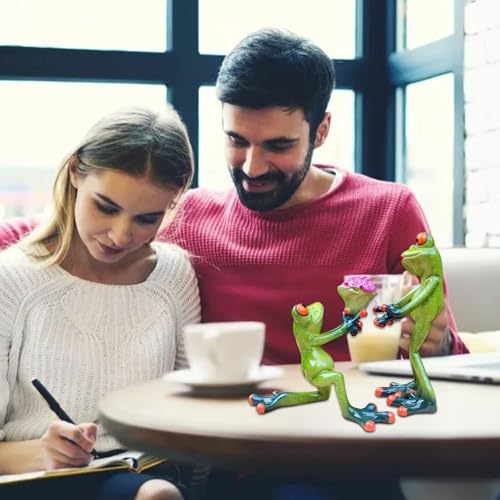 Statuettes de grenouille de bureau en résine aux finitions soignées - 5