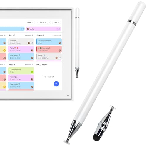 Lápiz capacitivo blanco para evitar huellas en la pantalla táctil de tu calendario digital