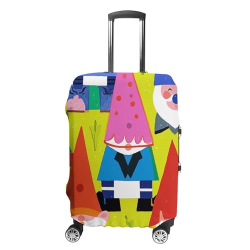 Carry on Luggage Cover Colorful Gnomes Suitcase Covers for Luggages Tsa Approved Travel Luggage Sleeve Protector Elastic Suitcase Protector Anti-Scratch Washable Fits 19-30 Inch Case -L