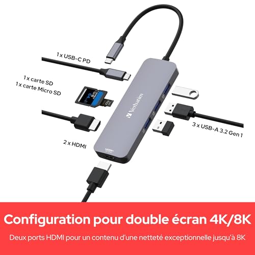 Verbatim CMH 08 USB Type C 5000 Mbit/ Neuf - vue 7