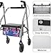 Maiyoinou Tropical Leaf Print Walker Basket Walker Bag for Seniors Detachable Large Capacity Accessories Bag for Walker, Wheelchair, Rollator