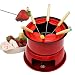 Juego De Fondue De Hierro Fundido, Acero Multifuncional, Helado, Chocolate, Queso, Olla Caliente, Fondue, Juego De Fondue, Accesorios De Cocina, para Queso, Carne, Caldo De Chocolate-Red
