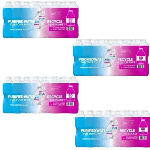 Purified Wаter 8 oz. bottle, 80 pk -Small Bottlеs Of Wаter - Mini Water Bottlеs - 8 oz Bottled Water - Bulk Small Wаter Bottlеs PACK OF 4 (TOTAL 320 Bottlеs)