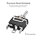 Baomain 1-Pack Waterproof Toggle Switch,Momentary (ON)-Off-(ON) SPDT 3-Pin 15V/250V AC,12mm mounting Hole,1/4
