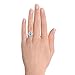 Juego de anillos de topacio azul y diamante de plata de ley Imagen de Juego de anillos de topacio azul y diamante de plata de ley