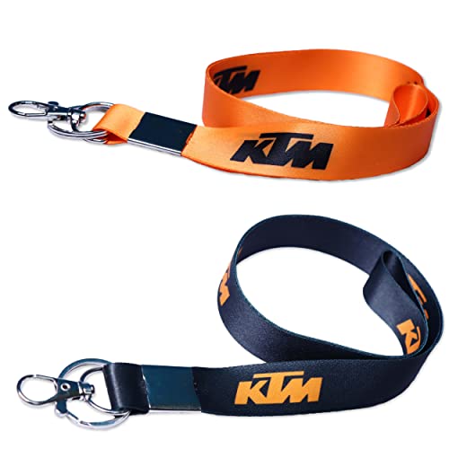 Image of AutokraftZ KTM Keychain Pack of 2 Bike Fashion Premium of Key Chain Ready to Race Rc KTM Bike KTM Duke Keychain for Bike Lovers Fabric Id Tag Hook Locking Design Lanyard Stylish Sports Type Keychains